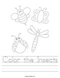 Color the Insects Worksheet
