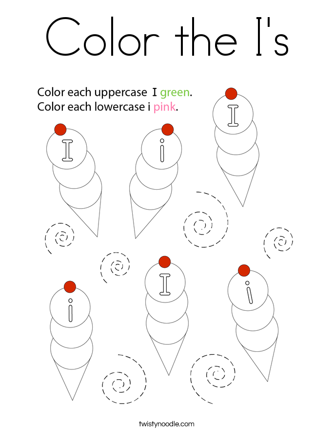 Color the I's Coloring Page