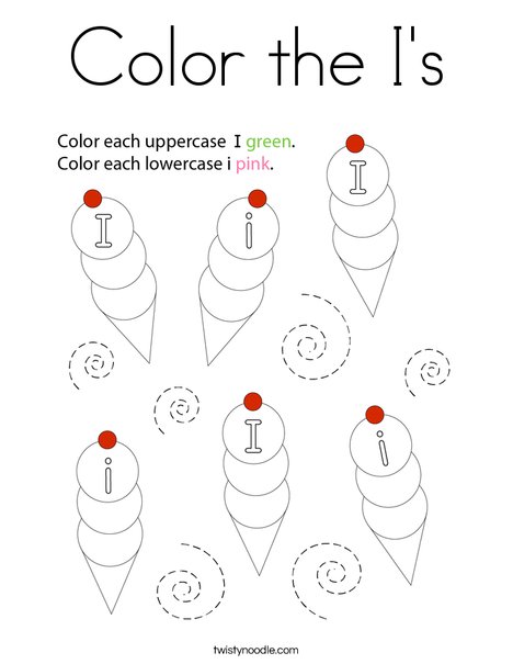 Color the I's Coloring Page