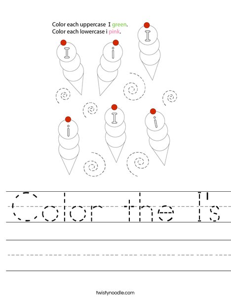 Color the I's Worksheet