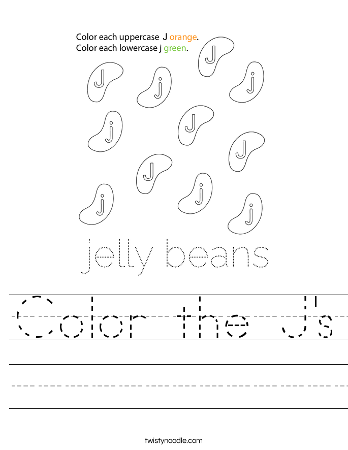 Color the J's Worksheet