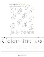 Color the J's Handwriting Sheet