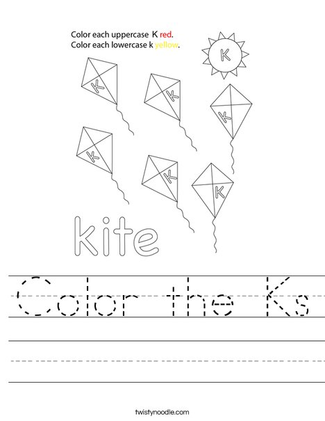 Color the K's Worksheet