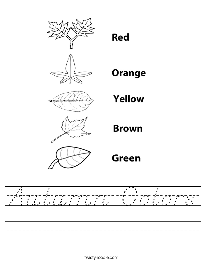 Autumn Colors Worksheet