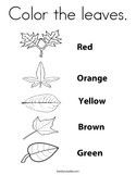 Color the leaves Coloring Page