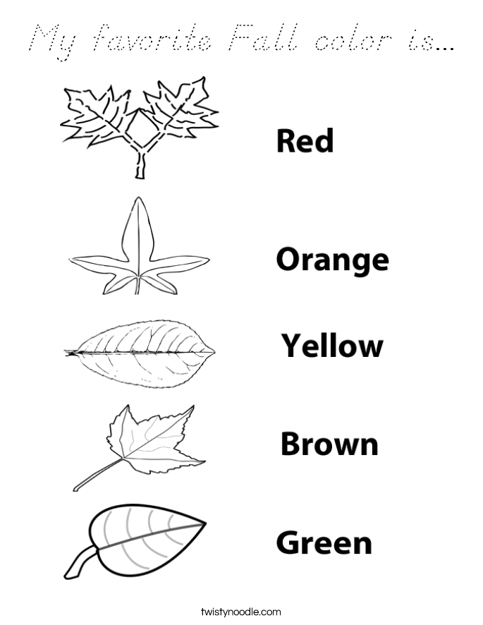 My favorite Fall color is... Coloring Page