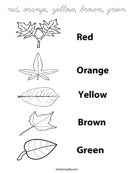 Color the leaves. Coloring Page