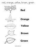 red, orange, yellow, brown, greenColoring Page