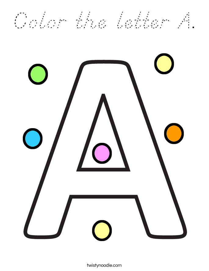 Color the letter A. Coloring Page