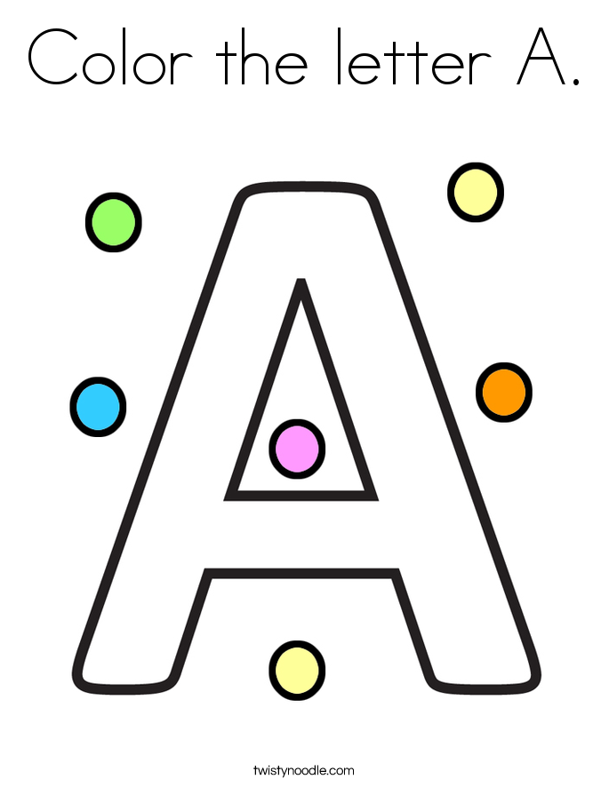Color the letter A. Coloring Page