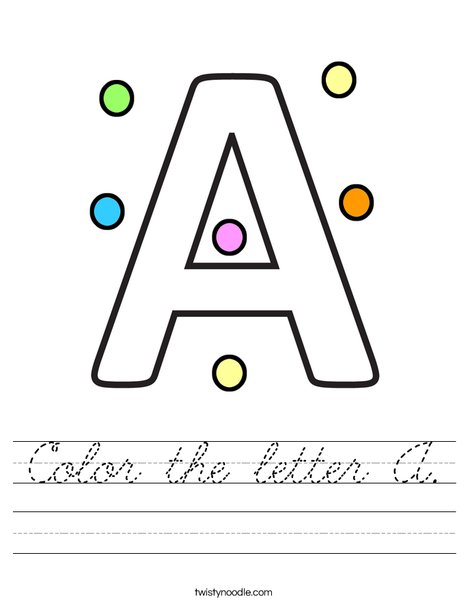 Color the letter A Worksheet