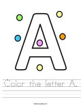 Color the letter A. Worksheet