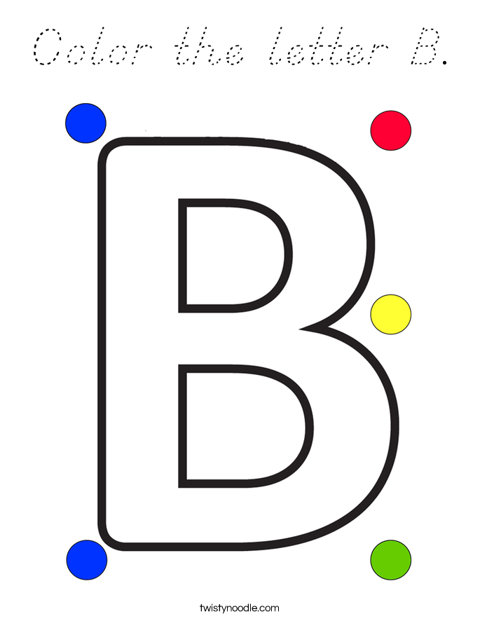 Color the letter B. Coloring Page