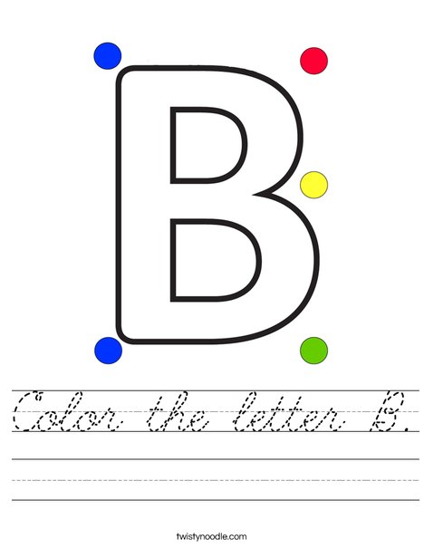 Color the letter B Worksheet