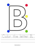 Color the letter B. Worksheet
