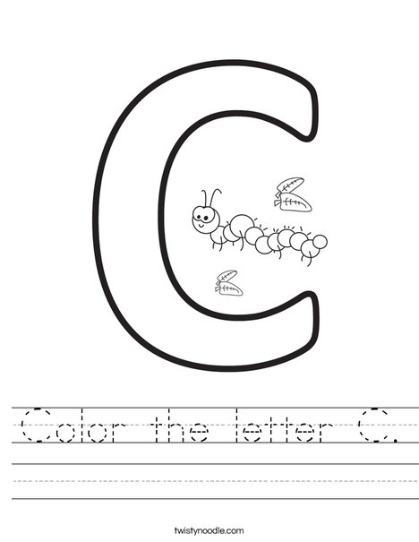 Download Color the letter C Worksheet - Twisty Noodle