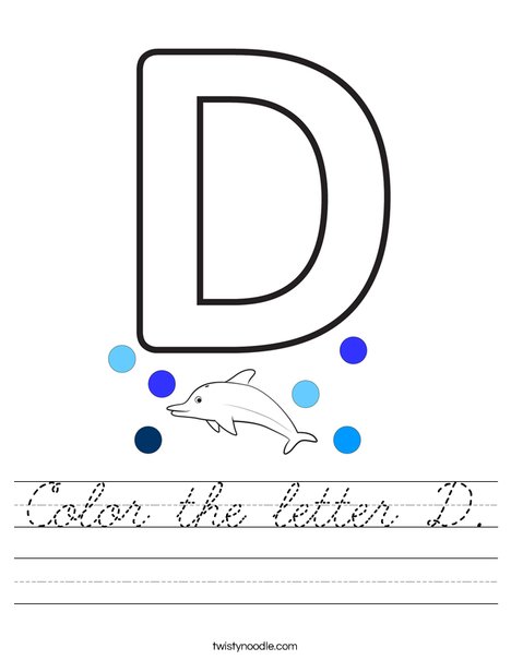 Color the letter D. Worksheet