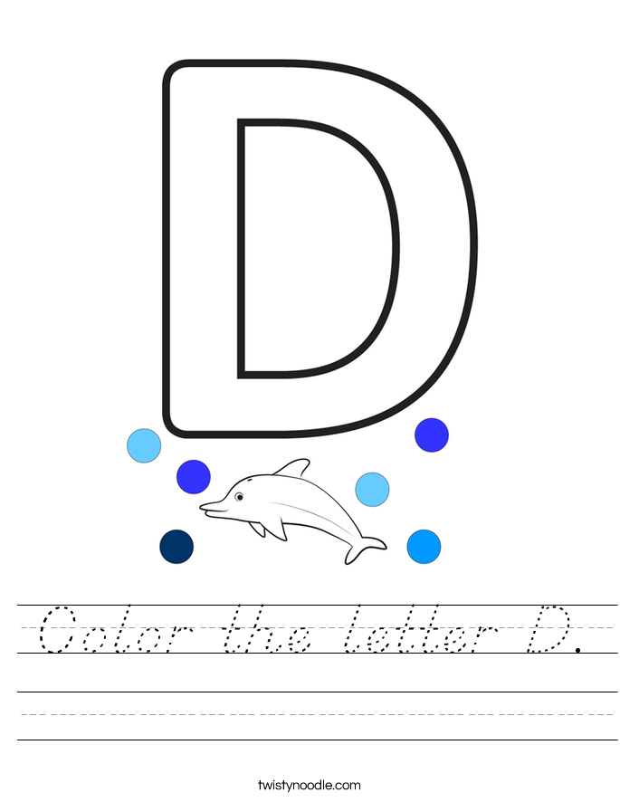 Color the letter D. Worksheet