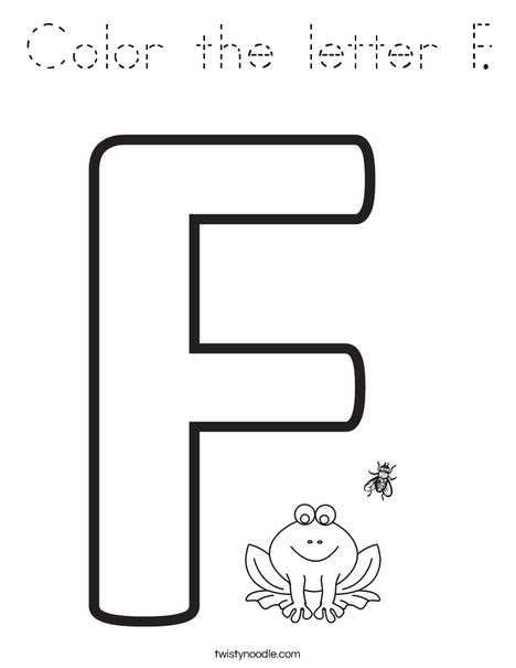 Color the letter F Coloring Page - Tracing - Twisty Noodle