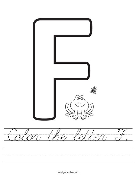 Color the letter F. Worksheet