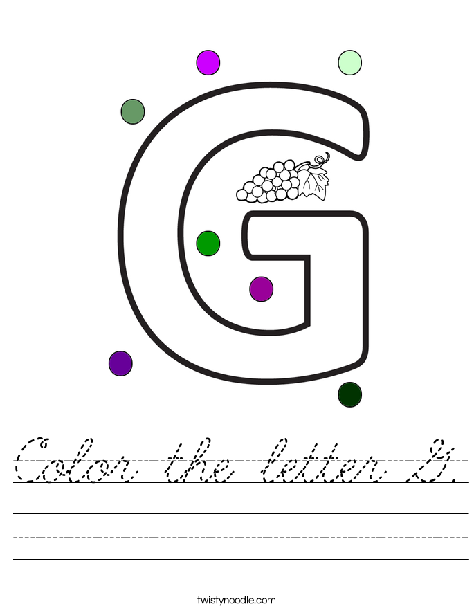 Color the letter G. Worksheet