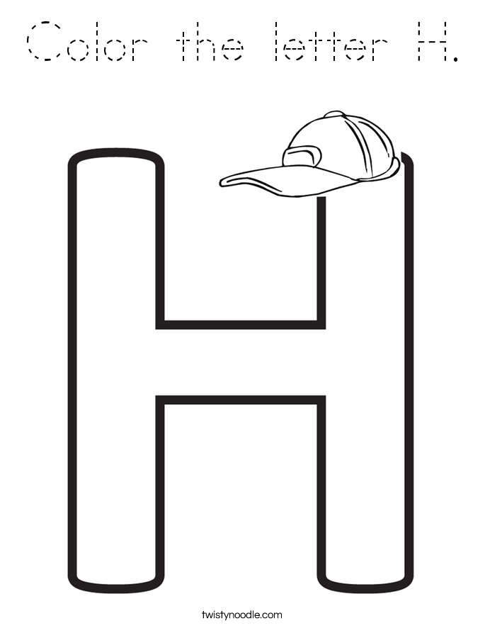 Color the letter H. Coloring Page