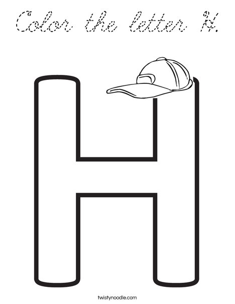 Color the letter H. Coloring Page