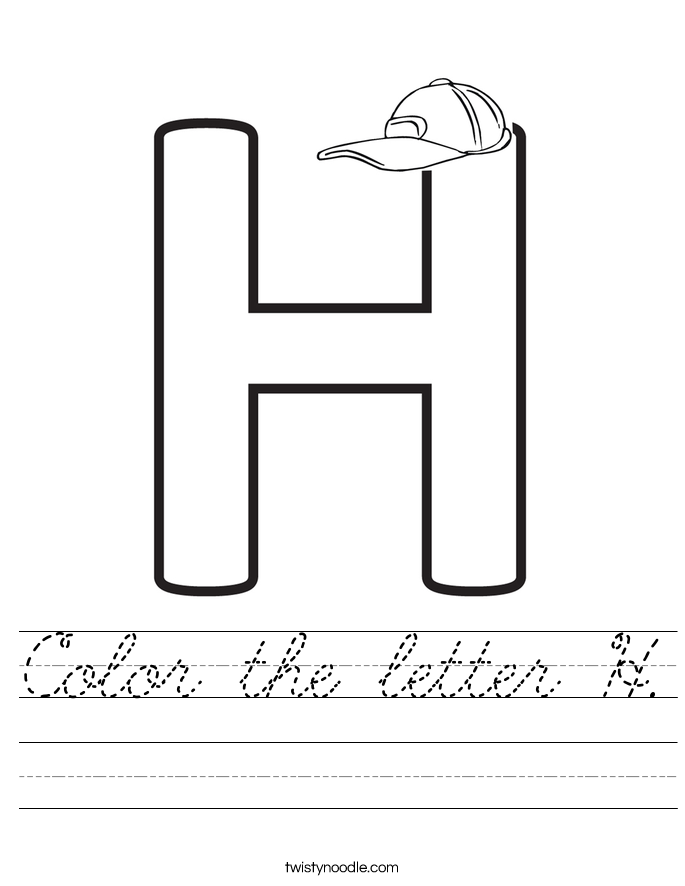 Color the letter H. Worksheet