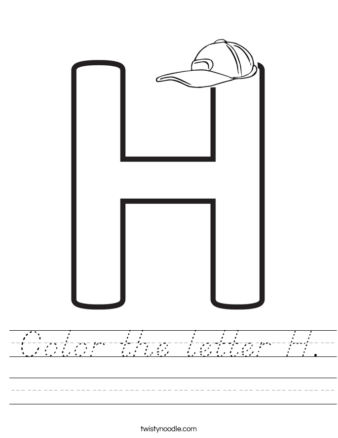 Color the letter H. Worksheet