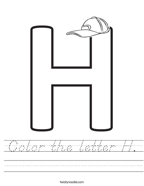 Color the letter H. Worksheet