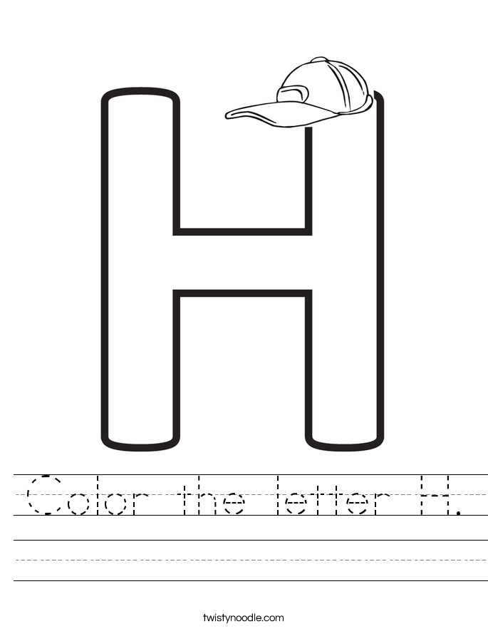 Color the letter H. Worksheet