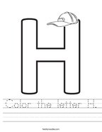 Color the letter H Handwriting Sheet