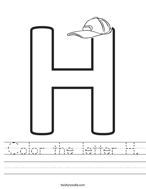 Color the letter H. Worksheet