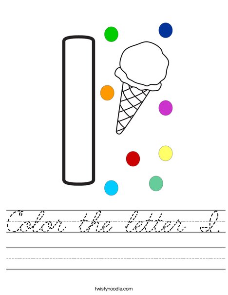 Color the letter I. Worksheet
