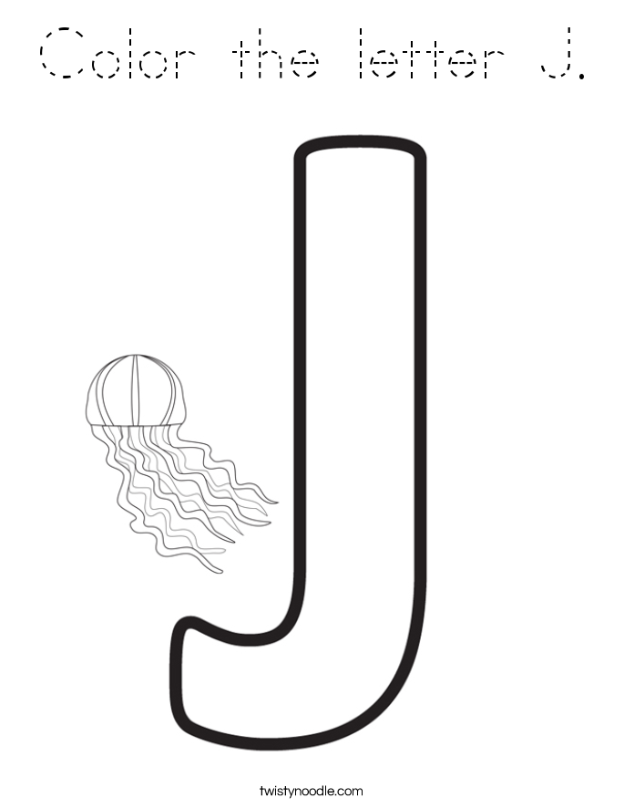 Color the letter J. Coloring Page
