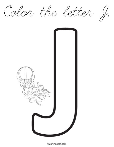 Color the Letter J. Coloring Page