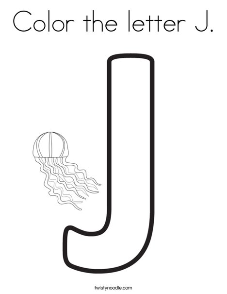 Color the Letter J. Coloring Page