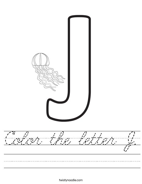 Color the Letter J. Worksheet