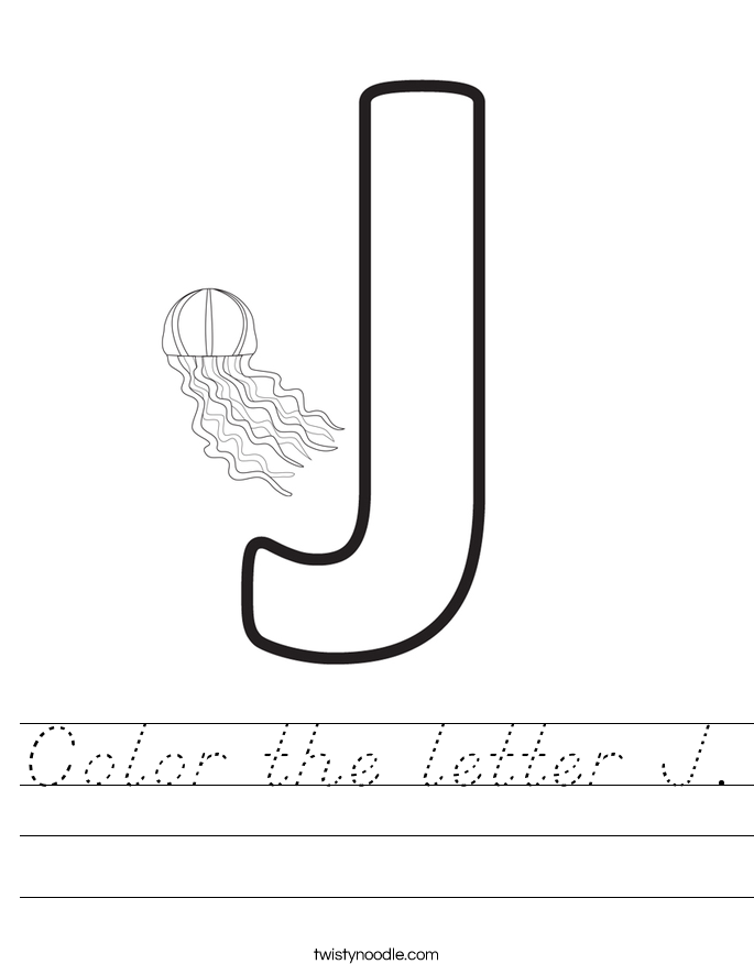Color the letter J. Worksheet