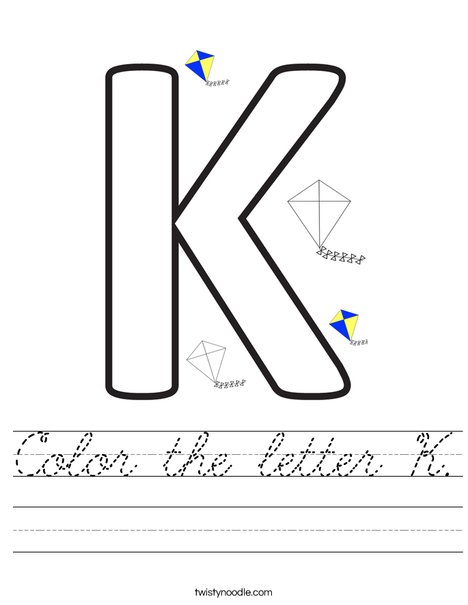 Color the letter K. Worksheet