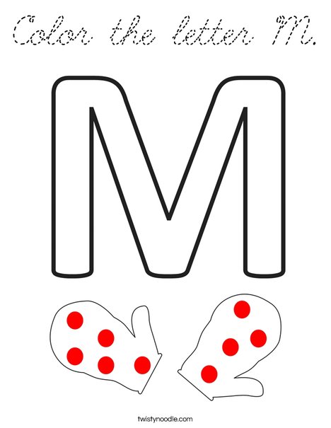Color the letter M. Coloring Page
