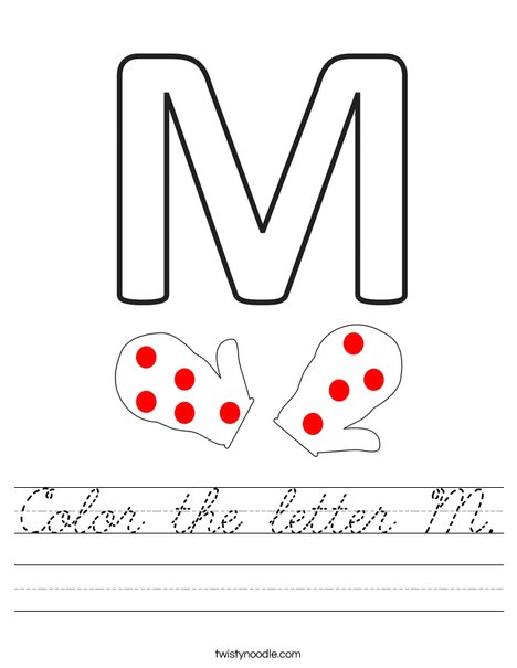 Color the letter M. Worksheet