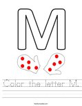 Color the letter M. Worksheet