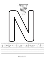 letter n worksheets twisty noodle