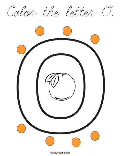 Color the letter O. Coloring Page