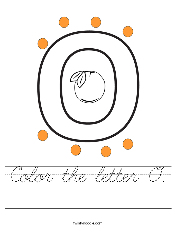 Color the letter O. Worksheet