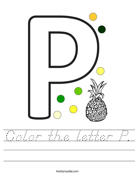 Color the letter P. Worksheet