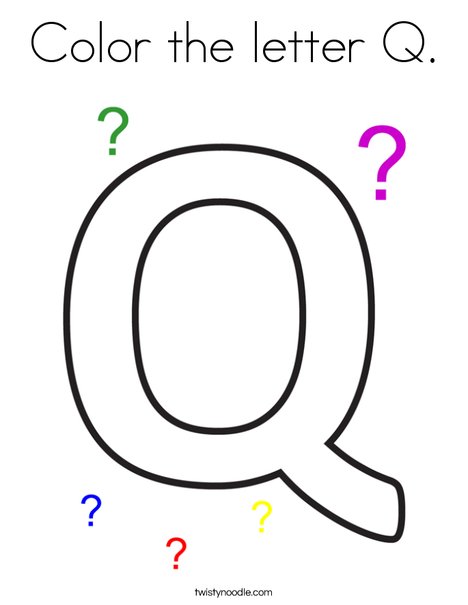 Color the letter Q Coloring Page - Twisty Noodle