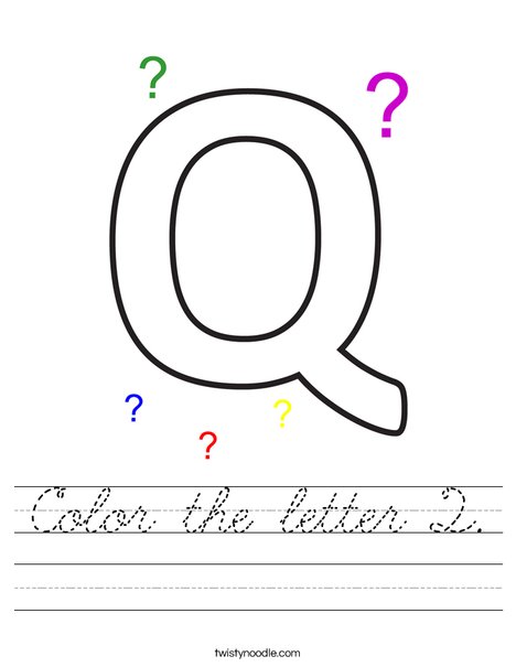 Color the letter Q. Worksheet
