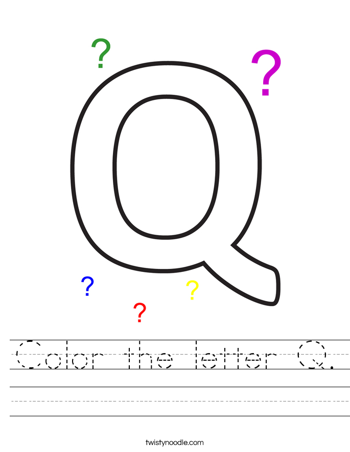 color the letter q worksheet twisty noodle